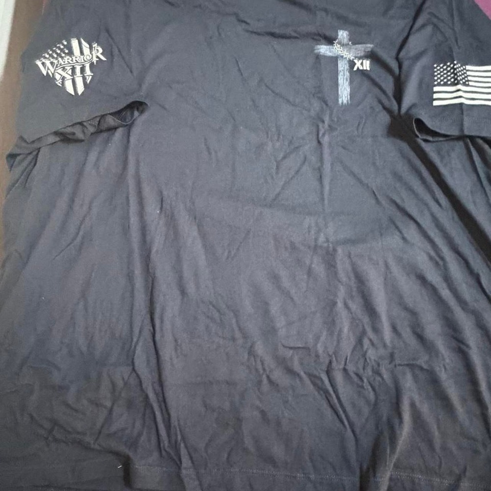 Warrior XII Bella + Canvas Faith Over Fear Cross Black Graphic T-Shirt 3XL